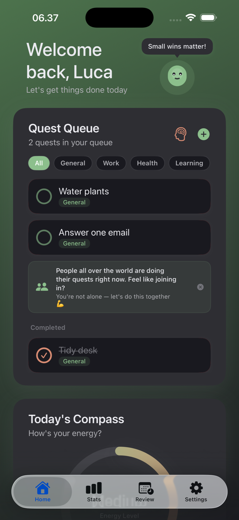 Focus Buddy — Quest Queue