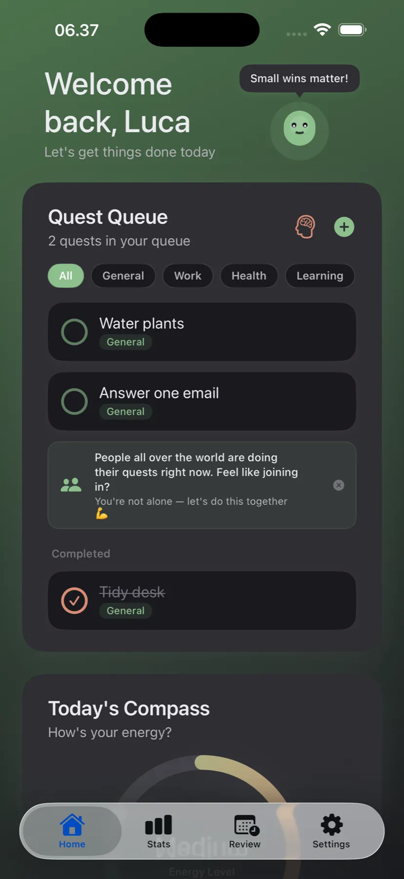 Focus Buddy — Quest Queue