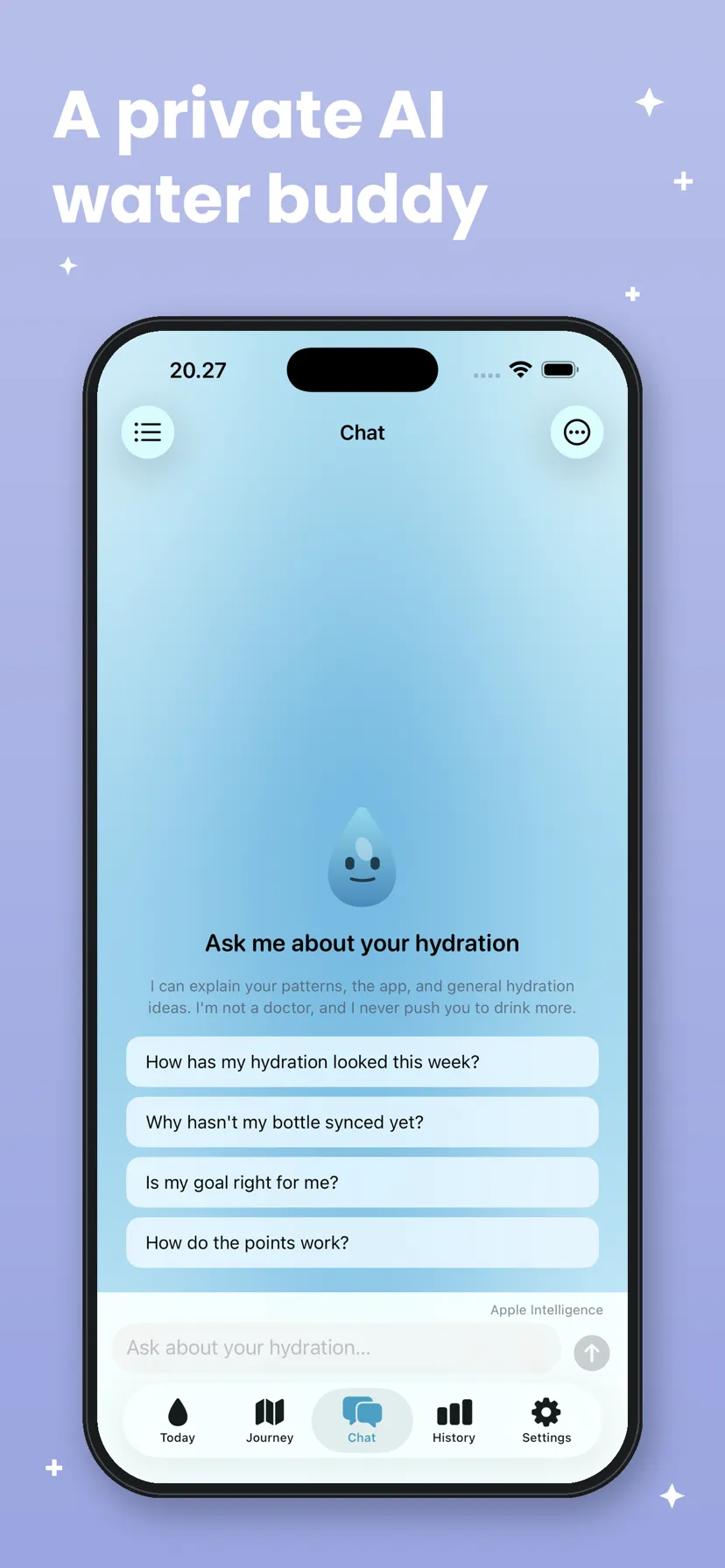 Hydration Buddy — AI water buddy chat