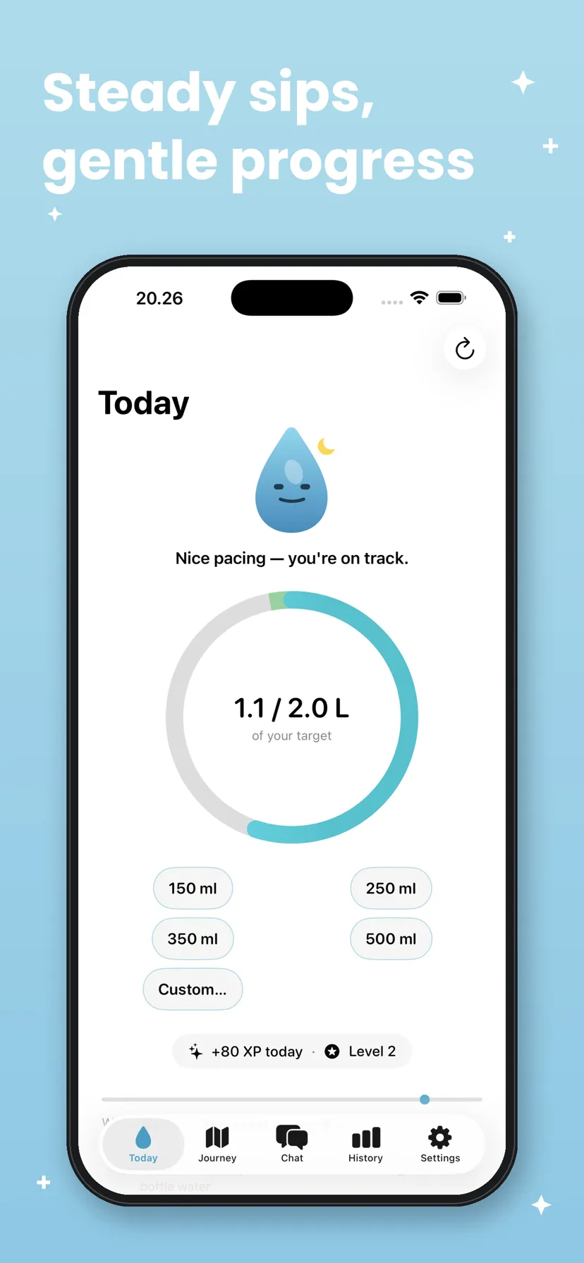 Hydration Buddy — Today screen