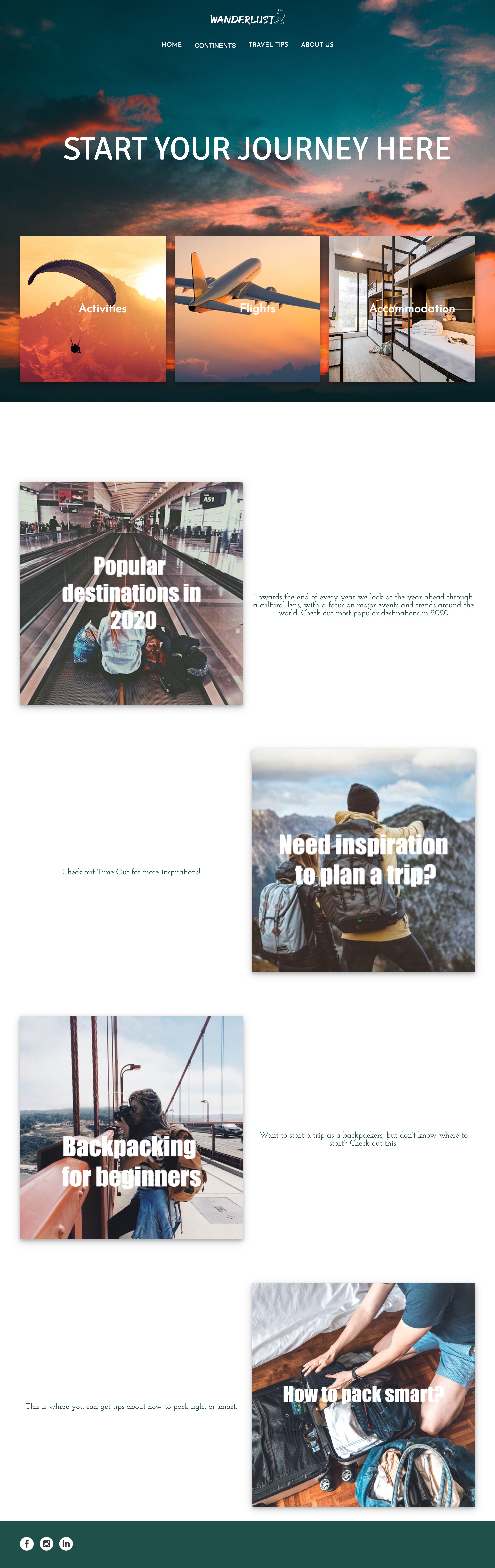 Wanderlust — homepage hero